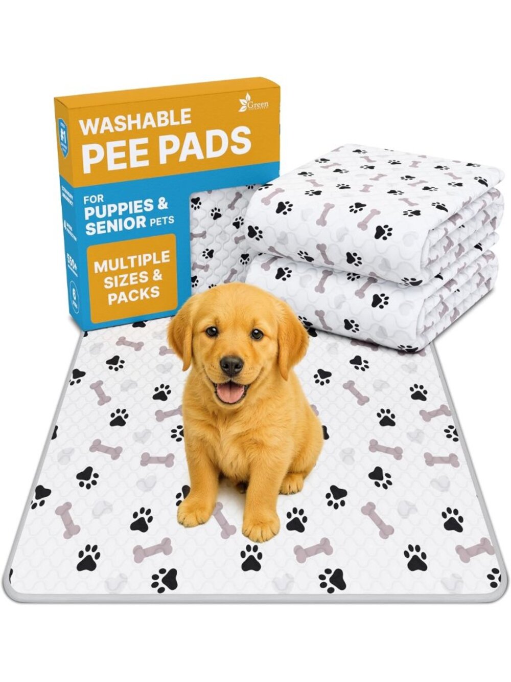 Washable Waterproof Dog Pee Pads - Reusable Anti-Slip Puppy Training Pads (2